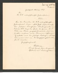 k.k. naturhistorisches Hofmuseum, Intendanzakten 1885-1896 (Hauer), Aktenzahl Z.414/1887, Seite 1
